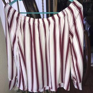 Striped Off the Shoulder Top